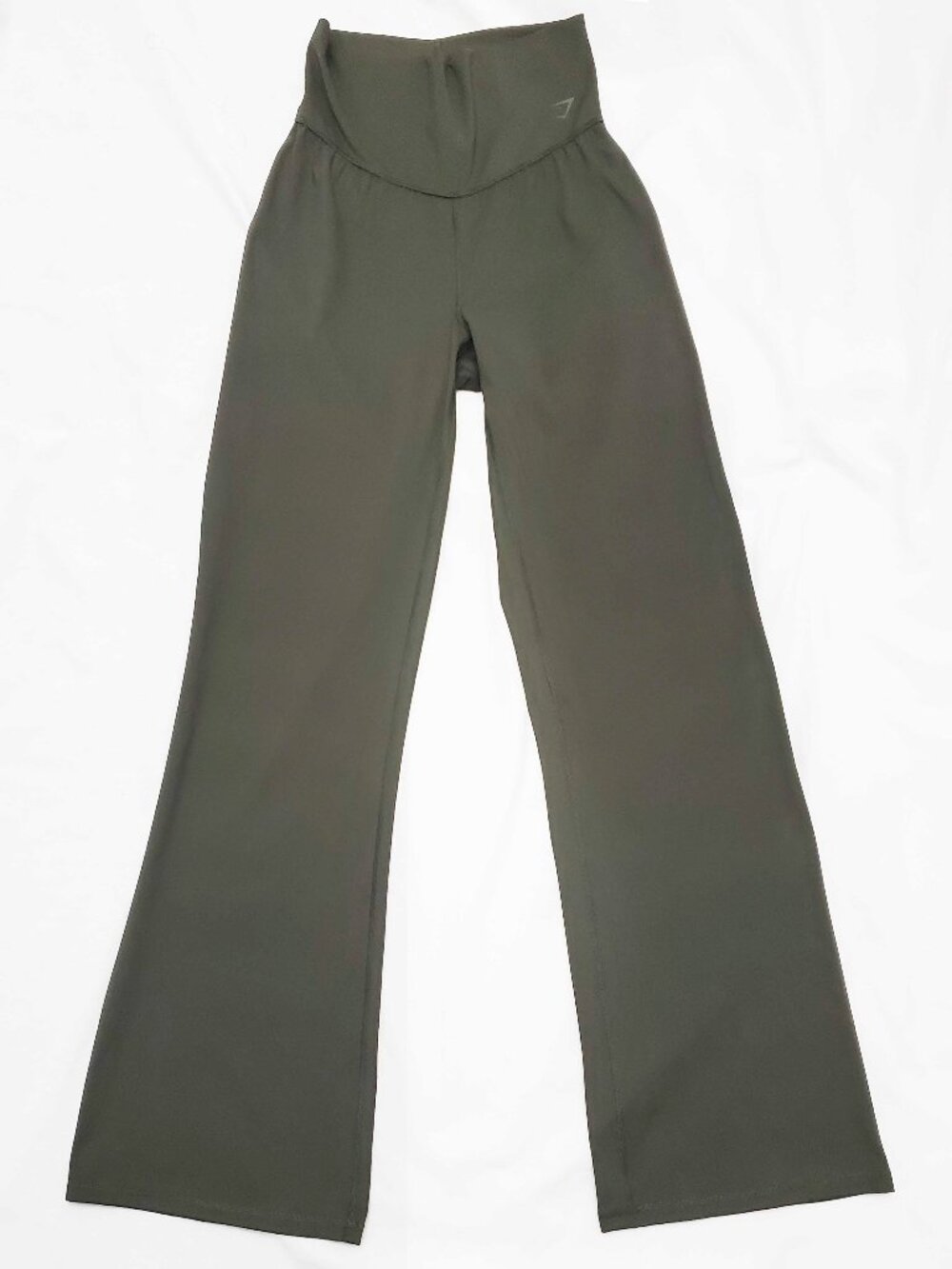 Gymshark Women's Wide Leg Seamless HIgh Rise Leggings Joggers Olive Green L